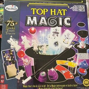 Top Hat Magic Kit Magic 75 Trick Set with box Directions, Top Hat Wand Cards EUC